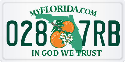 FL license plate 0287RB