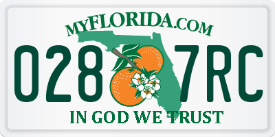 FL license plate 0287RC