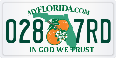 FL license plate 0287RD