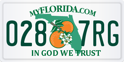 FL license plate 0287RG