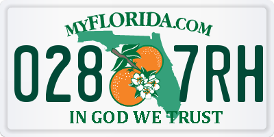 FL license plate 0287RH