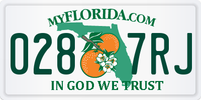 FL license plate 0287RJ