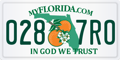 FL license plate 0287RO