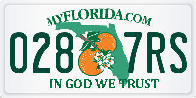 FL license plate 0287RS