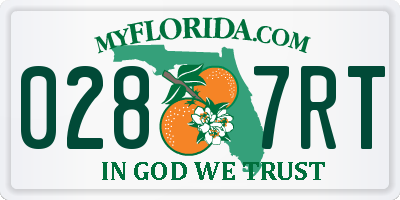 FL license plate 0287RT
