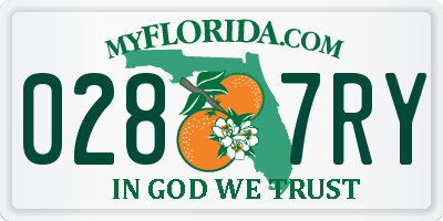 FL license plate 0287RY