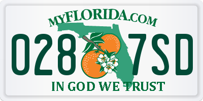 FL license plate 0287SD