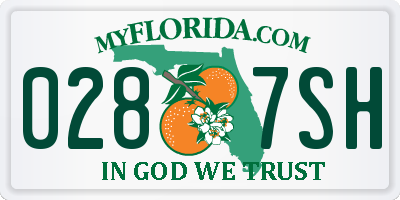 FL license plate 0287SH