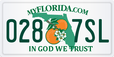 FL license plate 0287SL