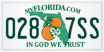 FL license plate 0287SS