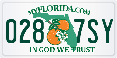 FL license plate 0287SY