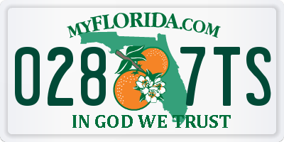 FL license plate 0287TS