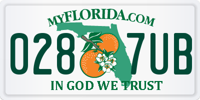 FL license plate 0287UB