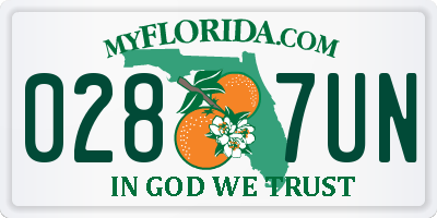 FL license plate 0287UN