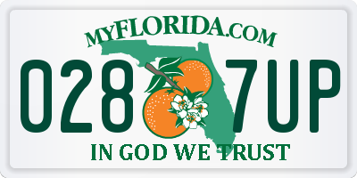 FL license plate 0287UP