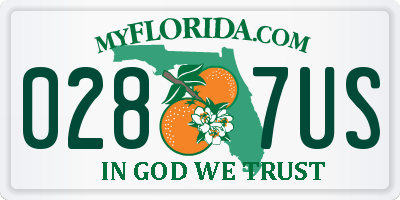 FL license plate 0287US