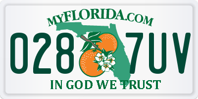 FL license plate 0287UV