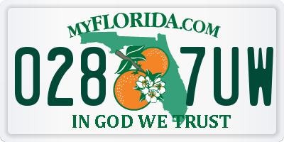 FL license plate 0287UW