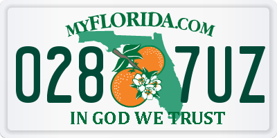 FL license plate 0287UZ