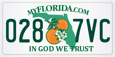 FL license plate 0287VC
