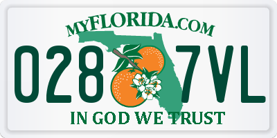 FL license plate 0287VL