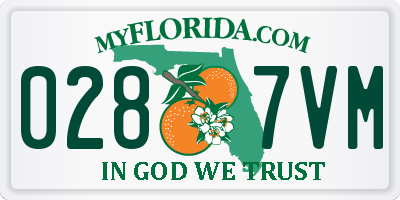 FL license plate 0287VM