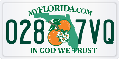 FL license plate 0287VQ