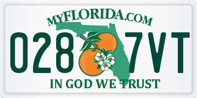 FL license plate 0287VT