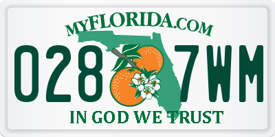 FL license plate 0287WM