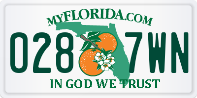 FL license plate 0287WN