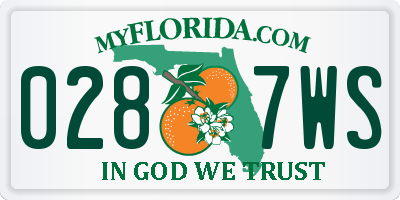 FL license plate 0287WS