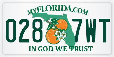FL license plate 0287WT