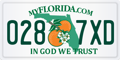 FL license plate 0287XD