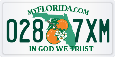 FL license plate 0287XM