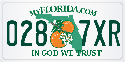FL license plate 0287XR