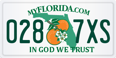 FL license plate 0287XS