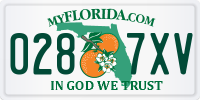 FL license plate 0287XV