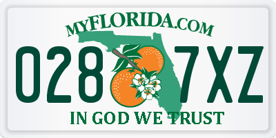 FL license plate 0287XZ