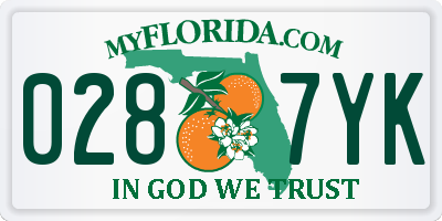 FL license plate 0287YK