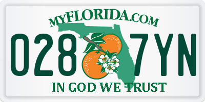 FL license plate 0287YN