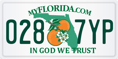 FL license plate 0287YP