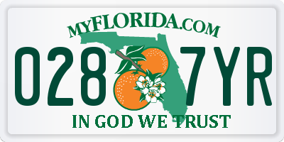 FL license plate 0287YR