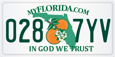 FL license plate 0287YV