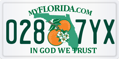FL license plate 0287YX