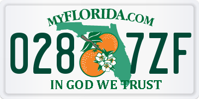 FL license plate 0287ZF