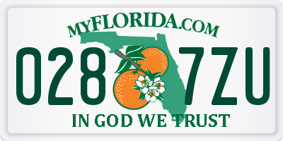 FL license plate 0287ZU