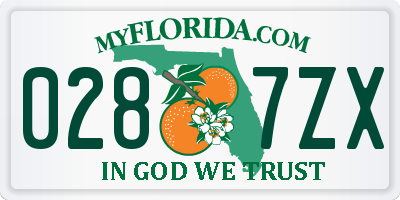 FL license plate 0287ZX