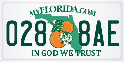 FL license plate 0288AE