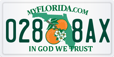 FL license plate 0288AX