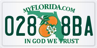 FL license plate 0288BA